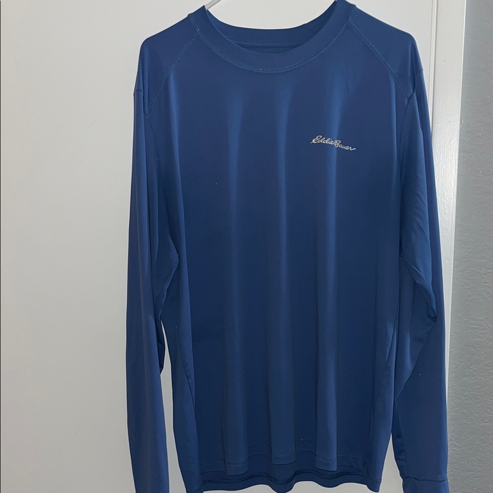 Eddie Bauer Deep Blue Crew Neck long sleeve  Shirt